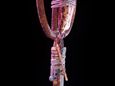 Old Antique Scissor Low-poly 3D model