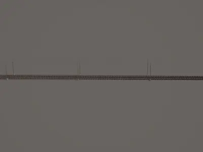 railway and overhead lines 3D model