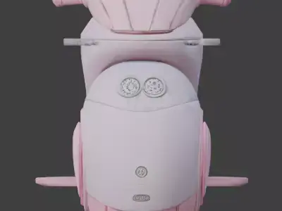 Aesthetic Sci-Fi Motorcycle 3D Model Low-poly 3D model