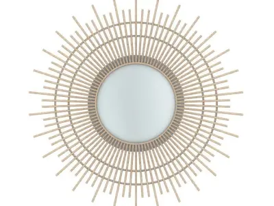 Bamboo Wall Mirror Set Free 3D model