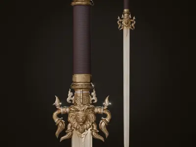Divine Lionblade Low-poly 3D model