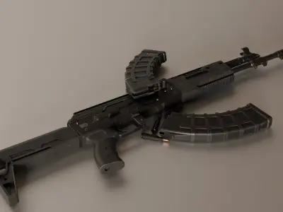 AK-15 Game ready Low-poly 3D model