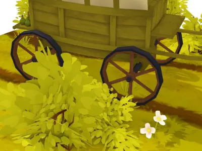 Wagon - Hand Painted Low-poly 3D model