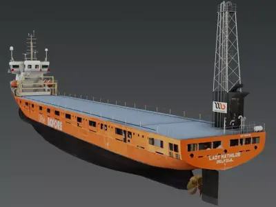 Dry bulk cargo ship 3d model Low-poly 3D model