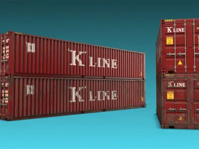 Shipping Container 09 Low-poly 3D model