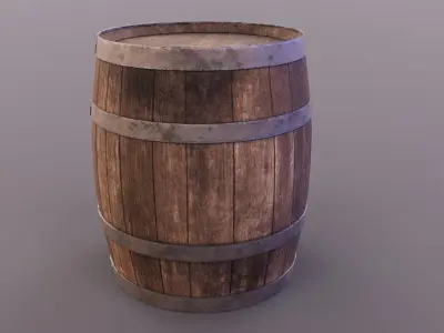 Old Barrel Low-poly 3D model