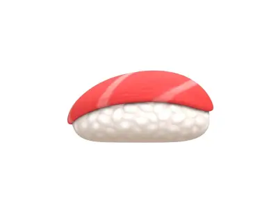 Cartoon Sushi Low-poly 3D model