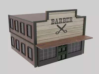 Wild West - Barber Low-poly 3D model