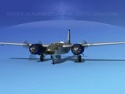 Douglas A-26C Invader V10 USAAF 3D model