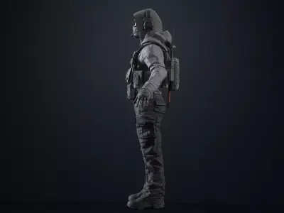 Assault Soldier Low-poly 3D model