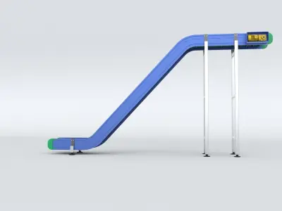 Z Type Conveyor Belt Adjustable and Rigged 3D model