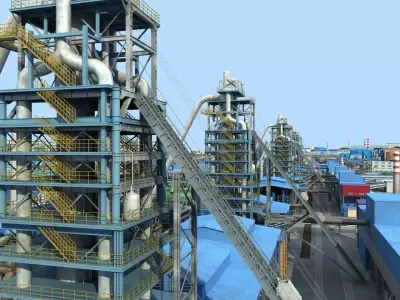 Steel Plant  Industrial Factory Complex 3D model