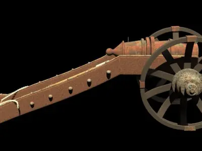Howitzer cannon wheel 3D model