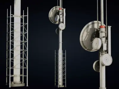 Antenna Large Industrial - Parabolic Roof Unit - Type B Low-poly 3D model