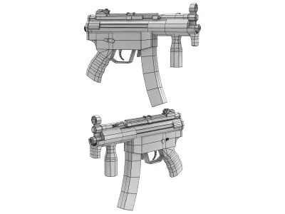 MP5K Gun Low-poly 3D model purchase