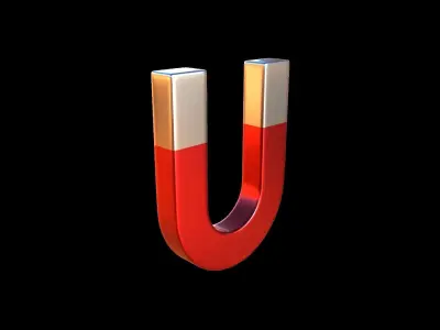 Shiny metallic magnet 3D model