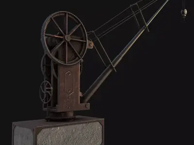 Dock Crane Low-poly 3D model