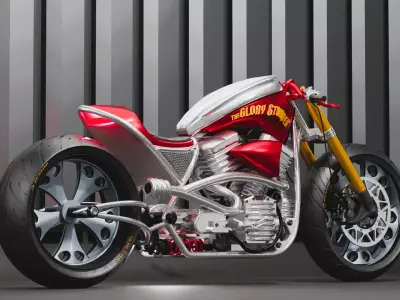 Custom Chopper Motorcycle 3D model purchase