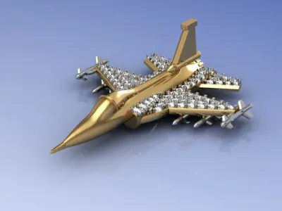 fighter jet 3D print model 8