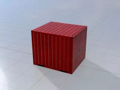 Storage container traffic red 6ft Low-poly 3D model