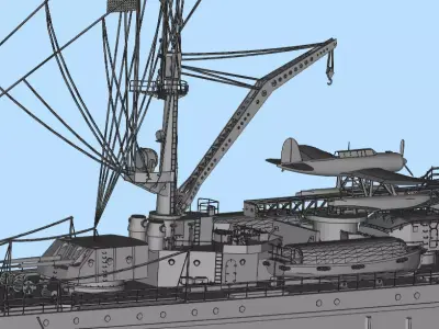 Cruiser ship Low-poly 3D model