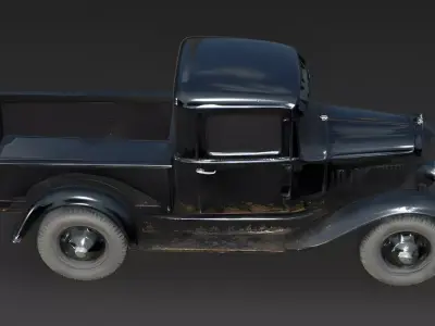 Realistic 1930s Rural Pickup Truck 3D Model Low-poly 3D model