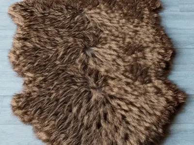 Sheepskin Fur Rug Model Skold  3D print model