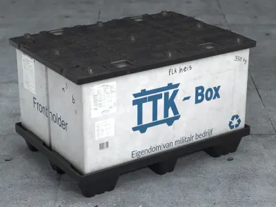 Military cargo container Low-poly 3D model