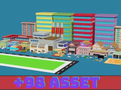 Low Poly City - Low Poly Assets Low-poly 3D model