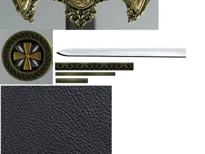 Templar Short Sword Low-poly 3D model