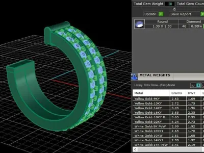 Double Infinity Diamond Hoop Fashion Earring 3D print model