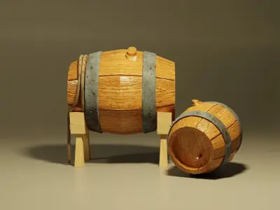 low poly 3d model barrel Low-poly 3D model