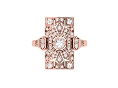 Art Deco Ring 3D print model 45