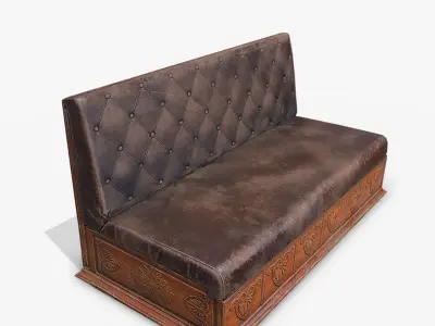 Antique Couch Low-poly 3D model