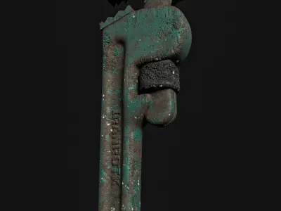 Crescent Wrench Low-poly 3D model 3D model