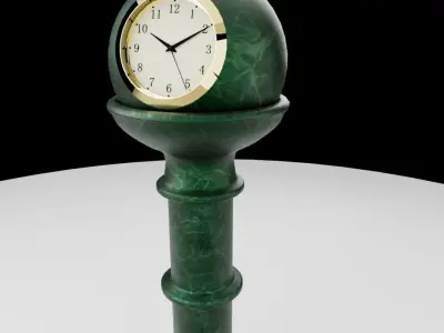 Antique marble table clock 3D model