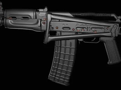 AKS-74U Highpoly Decimated Model 3D model