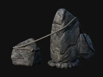 VIKING NORSE ROCK STONE STRUCTURES TOTEMS SYMBOL COLLECTION AAA Low-poly 3D model