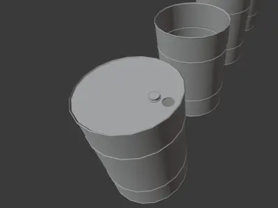 Barrel three cylinders Free low-poly 3D model
