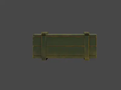 Box low poly wooden Low-poly 3D model
