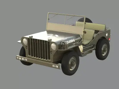Military Jeep Low-poly 3D model purchase