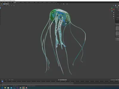 jellyfish hd wallpaper Low-poly 3D model