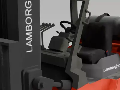 Forklift game asset Low-poly 3D model