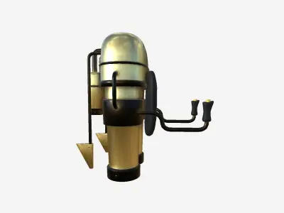 Jetpack C08 Gold - SciFi Character Design Low-poly 3D model