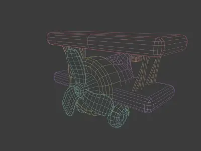 Green airplane Low-poly 3D model