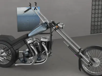70s Styled chopper Free 3D model