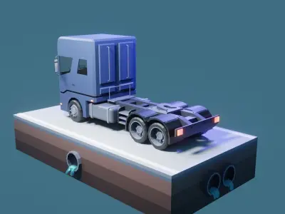 Low Poly Truck Low-poly 3D model by CgiNexus - Low-poly