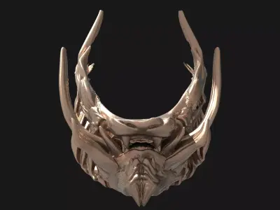 Horned lion mask 1 3D model