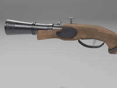 Common Pirate Pistol Low-poly 3D model