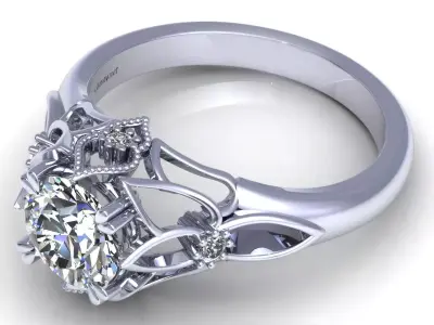 Antique Diamond Ring 3D print model
